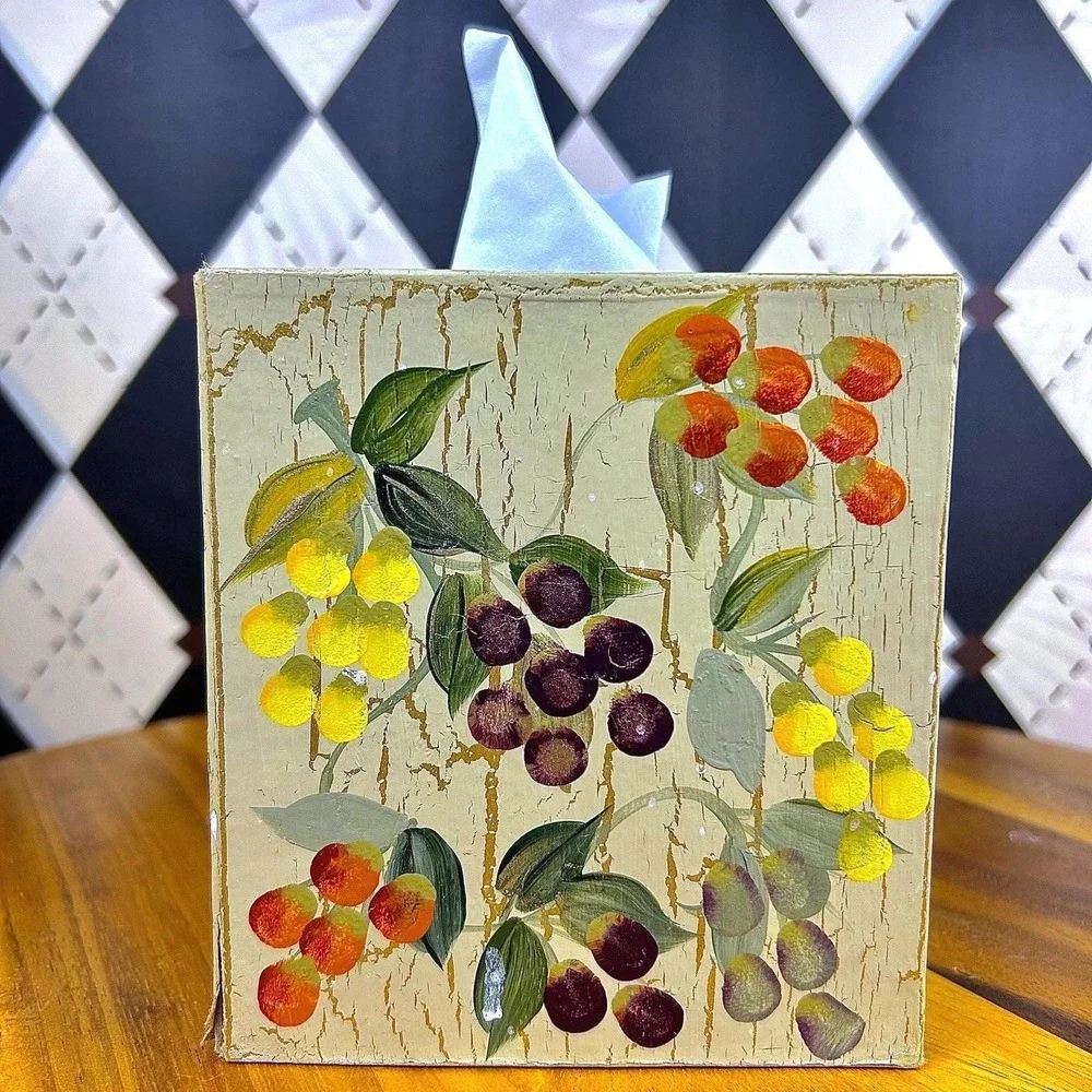 Vintage Tuscan Bin andTissue Box Cover‎ Decorative Set Office Accessory Set